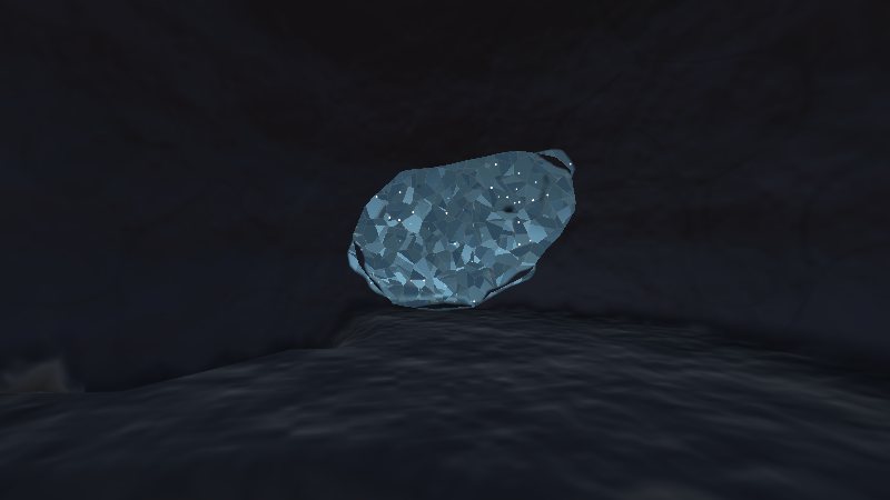 A diamond ore embedded in dark rock